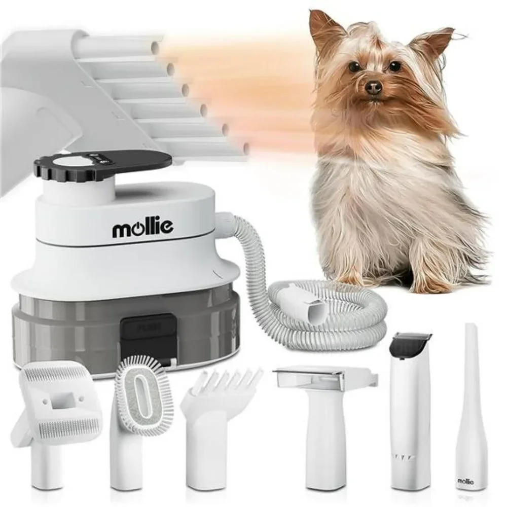 Dog Grooming Vacuum & Hair Blower & Electric Clippers, 3-in-1 Pet Grooming Kit